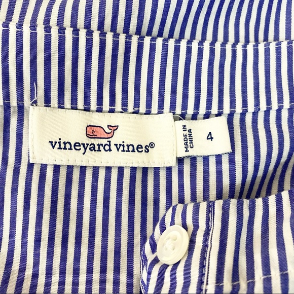Vineyard Vines Blue & White Striped Popover Top Size Small - Picture 8 of 12